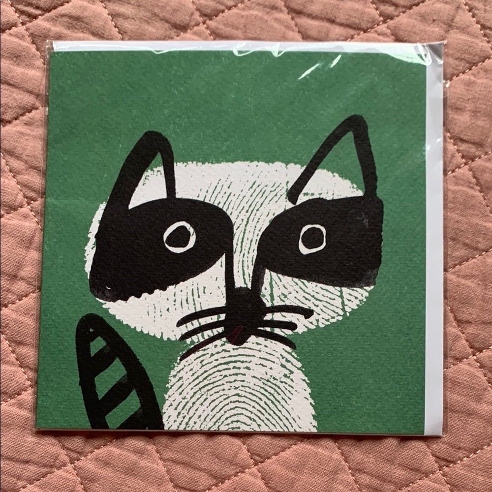ARTPRESS - Racoon - Fingerprint art by Marion Deuchars - Blank card 150x150